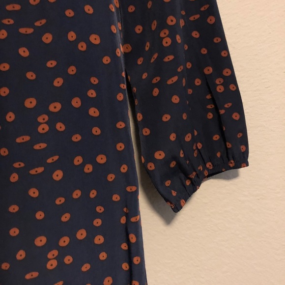 Paraella Navy with Burnt Orange Dot Dress - M - Picture 6 of 6